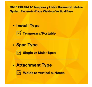 3M DBI-SALA 7400222 SecuraSpan Fasten-in-Place HLL Weld-on Vertical Base | No Sales Tax