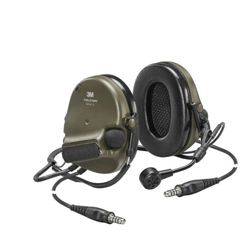Green 3M MT20H682BB-19N GNS 3M PELTOR ComTac VI Tactical Headset on white background