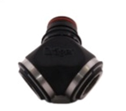 BLACK Drager 4058335 Dual RAP Adapter For DIN 40 mm Mask on white background