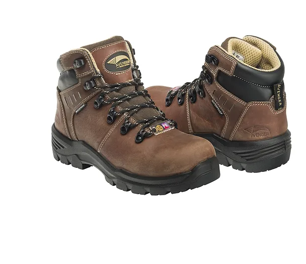 Avenger A7451 Women's Foundation Brown Composite Toe Waterproof Work Boot