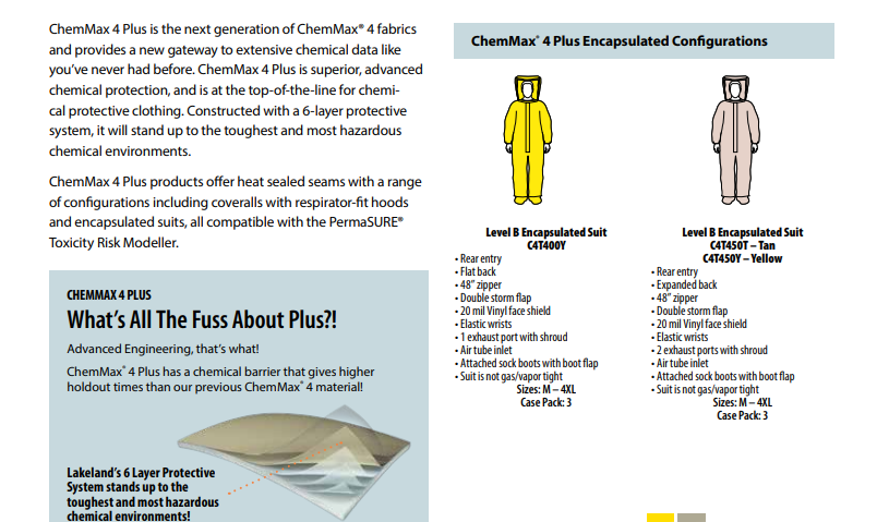 Lakeland C4T151T ChemMax 4 Plus Tan Coverall-Respirator Foot Hood/Boots Case of 6