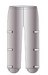 silver gray Chicago Protective Apparel 555-ARH Cowboy Style 19 oz Aluminized Rayon Chaps