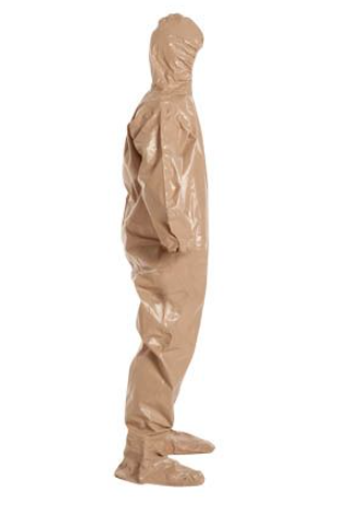 DuPont C3122T TN Tychem 5000 Coverall Standard Fit Hood Elastic Wrists Attached Socks Storm Flap with Adhesive Closure Taped Seams Tan | No Tax