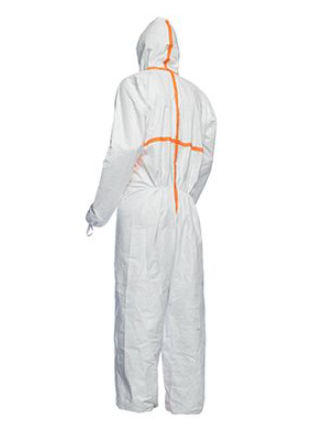 DuPont TJ198T Tyvek model TY800 Coverall with Hood Serged and Over-Taped Seam | No Sales Tax