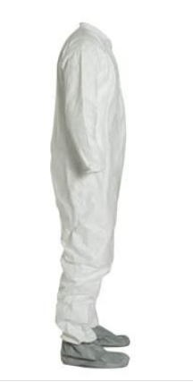 DuPont TY121S Tyvek 400 Coverall Collar Elastic Wrists Attached Skid-Resistant Boots Serged Seams White | No Tax