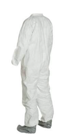 DuPont TY121S Tyvek 400 Coverall Collar Elastic Wrists Attached Skid-Resistant Boots Serged Seams White | No Tax