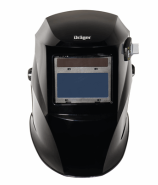 Blue, silver, black Draeger R59940 X-plore 8000 Welding Visor ADF on white background