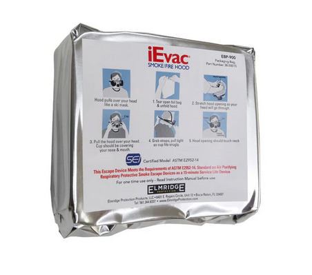 iEvac Elmridge EPB-900 Smoke Fire CO Toxic Gas Escape Hood Important Note
