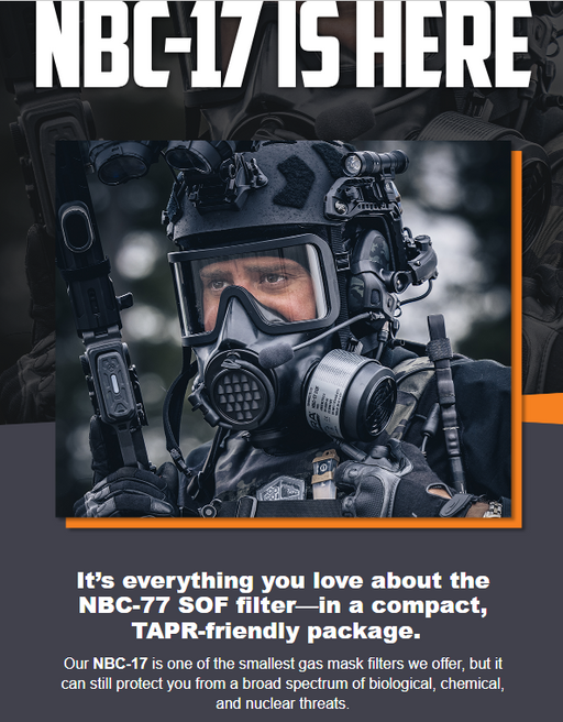 MIRA NBC-17-SOF Gas Mask Filter 40mm NATO Thread CBRN