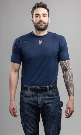 National Safety Apparel C52FKSR DRIFIRE® FR Control Short Sleeve T-Shirt Navy Blue