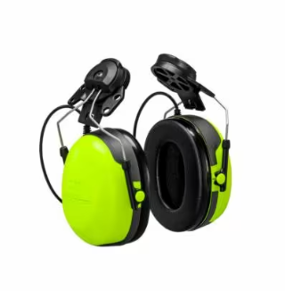 Green 3M PELTOR CH-3 Listen Only Hearing Protector HT52P3E-112 Hard Hat Mount