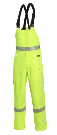 Drifire National Safety Apparel HYDROFLASHB Navy, Yellow, Orange Hi-Vis Rain Bib Class E