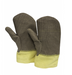 Brown and yellow National Safety Apparel M60WHGH01213 Heavy Fiberglass Extreme Heat 13” Lined Mitten on white background
