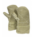 Yellow/tan National Safety Apparel M60ZPRH01014 Coated Fiberglass Extreme Heat 14 Inch Mittens on white background