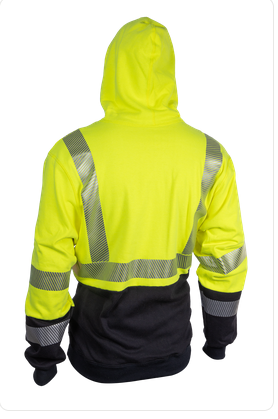 National Safety Apparel SWSLHE04 DRIFIRE FR HV Hybrid Lined Zip Front Hoodie Class 3