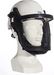 White helmet on black visor on white background