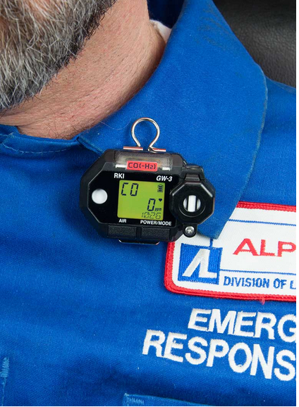 RKI Instruments 72-0025-01 Gas Watch 3 CO with H2 compensated sensor, with wrist band clip