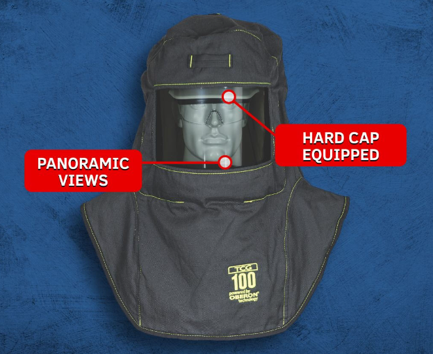 Oberon TCG6B-ESL | 100 Cal TCG Deluxe Arc Flash Kit (Hood, Coat with Escape Strap, and Bib-Overalls with 26″ Leg Zippers)
