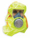 Yellow, orange, silver Fire Smoke hood S-CAP on white background