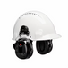 3M PELTOR MT13H221P3E ProTac III Headset Black with Hardhat on white background