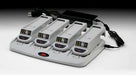 Gray and black 3M 4-Station Battery Charger Kit TR-344N on off white background
