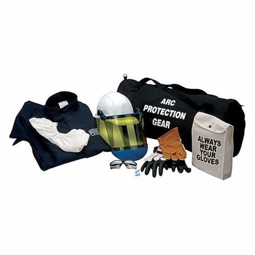 Chicago Protective Apparel AG12-CV 12cal Arc Flash Coverall Kit and Gloves against white background