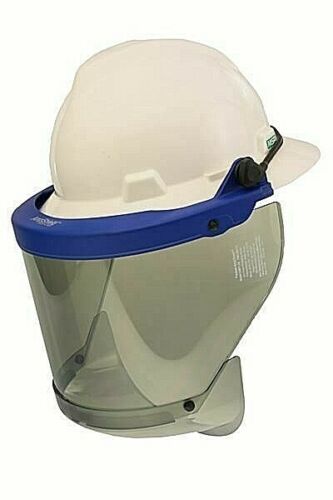 Tinted faceshield blue bracket Paulson 9004590 on white background
