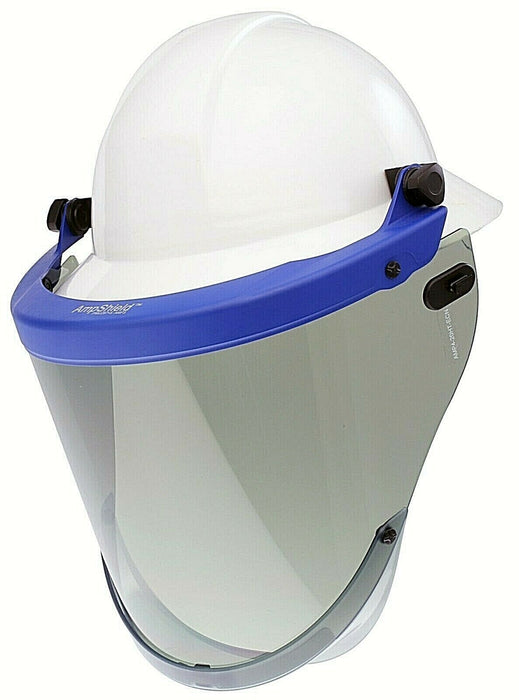 Paulson arc flash facepiece with blue bracket 9004949 on white background