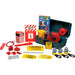 Multi color kit on white background Brady LKP Premium Lockout Kit 45610