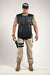Man wearing Radshield D2LVSO 2 ply radiation protective torso vest on white background