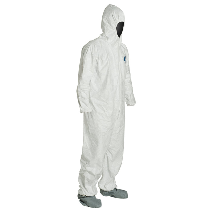 DUPONT TY122S Coverall Respirator Fit Hood Elastic Wrists Skid-Resistant Boots 25/CS
