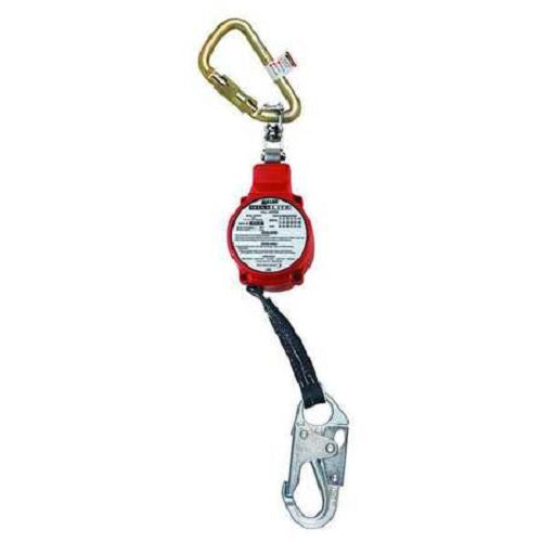 Red, white, gold and silver color Miller Honeywell FL11-3-Z7/11FT MINILITE W17D-1 ANSI 27 Fall Limiter  on white background