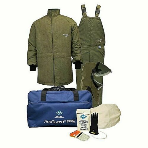 Green, blue, black and white National Safety Apparel Enespro KIT4SCLT40LF 40 CAL Arc Flash Kit Lift Front on white background
