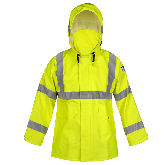 Yellow and silver LAKELAND AJPVC10LY Arc X® PVC Rain Jacket