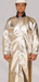 Man wearing silver Lakeland 320-40AG Aluminized Approach Coat 40 Inch  on light gray background