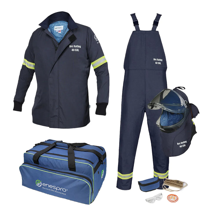 On white background Enespro National Safety Apparel EN40KTNDNB08 AirLite 40 cal Kit 