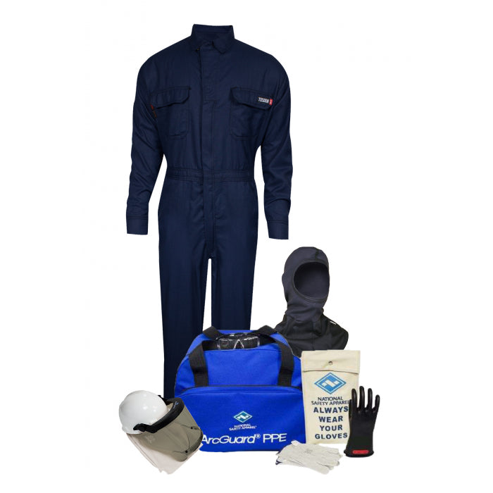 Multi colored kit on white background KIT2TC8GPVB Tecgen 8 cal Coverall Kit
