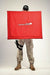 Radshield red radiation-blast shield against white background