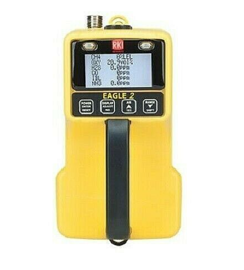 Yellow RKI gas monitor 721-001-TT against white background