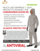 Radshield Demron Coronavirus/biological coverall against white background with writing