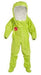 Dupont TK527T lime yellow encapsulated suit against white background