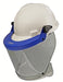 Tinted arc flash faceshield and blue bracket Paulson 9004560 on white background